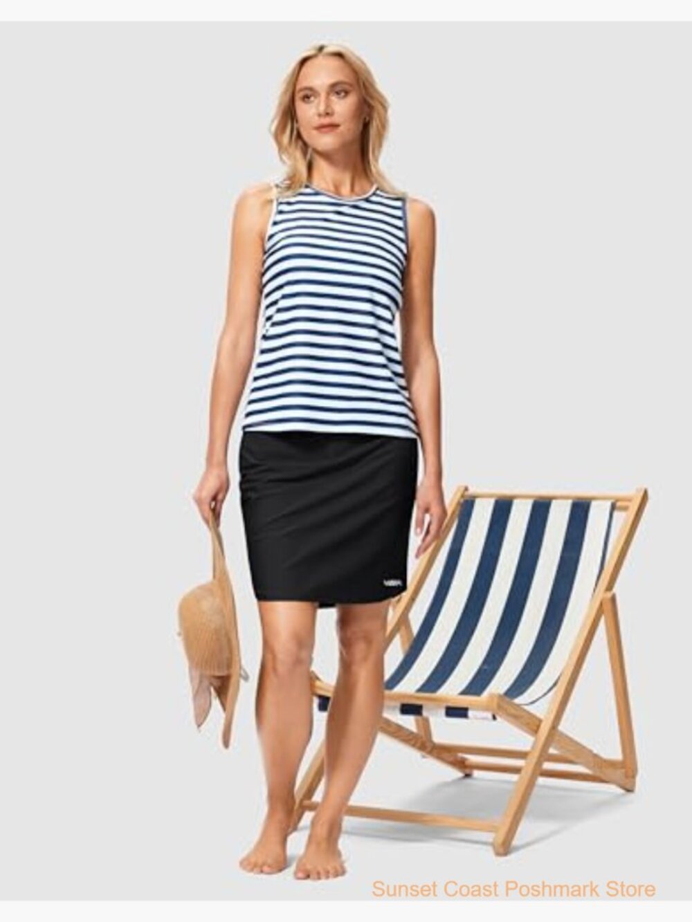 High Waisted Swim Skirt Tummy Control Modest Bathing Suit Bottoms - Picture 6 of 7